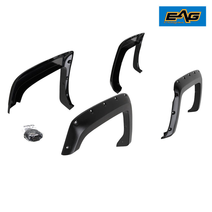 EAG Front and Rear Fender Flares Pocket Style Fit for 14-18 Silverado 1500 (5.9 Ft. Bed) PN# 19295