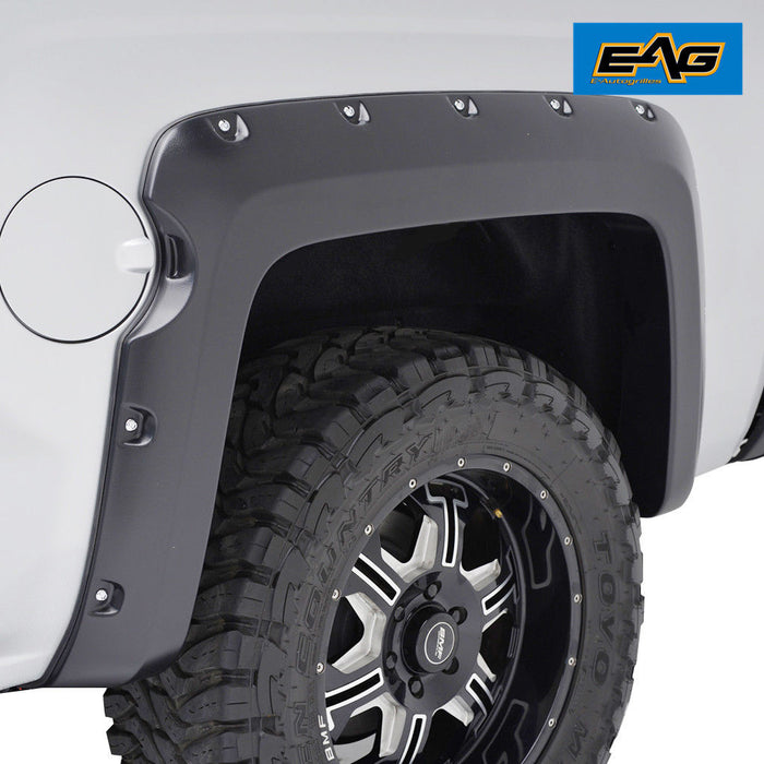 EAG Front and Rear Fender Flares Pocket Style Fit for 14-18 Silverado 1500 (5.9 Ft. Bed) PN# 19295