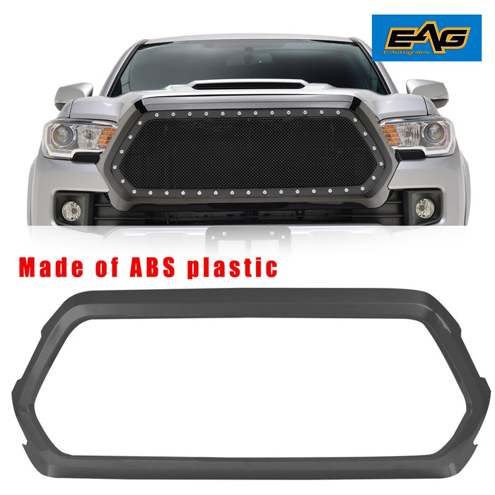 EAG Outer Grille Shell Matte Black ABS Plastic Fit for 2016-2021 Tacoma PN# 16TASB00