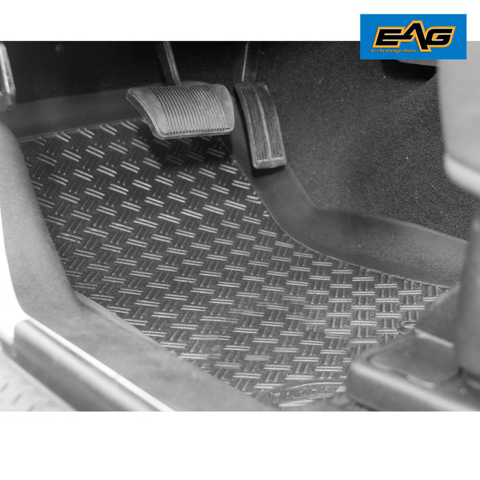 EAG Front & Rear Rubber Floor Mats Fits 07-13 Jeep Wrangler JK 2 Door PN# 15104B