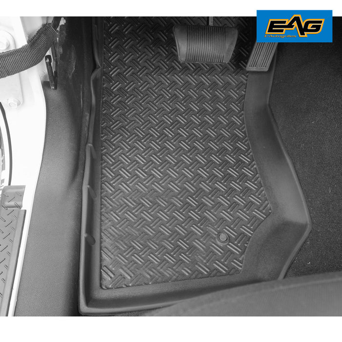 EAG Front & Rear Rubber Floor Mats Fits 07-13 Jeep Wrangler JK 2 Door PN# 15104B