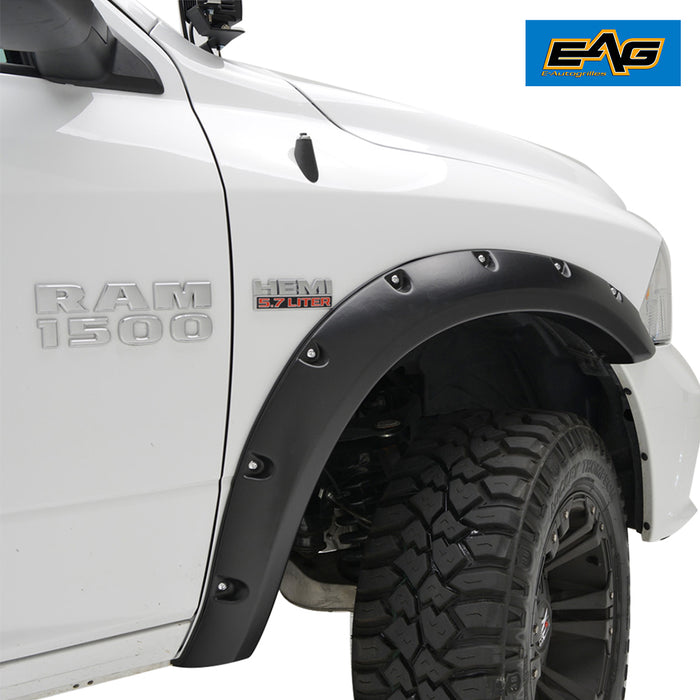 EAG Black Fender Flare Pocket Rivet Style Front and Rear Fit for 09-18 Ram 1500 PN# 20291