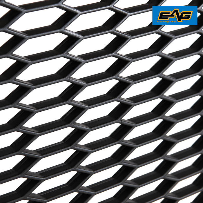 EAG Replacement Upper Grille ABS Front Hood Grill - Matte Black - with Amber LED Lights Fit for 15-19 GMC Sierra 2500/3500 PN# 15GHAG01