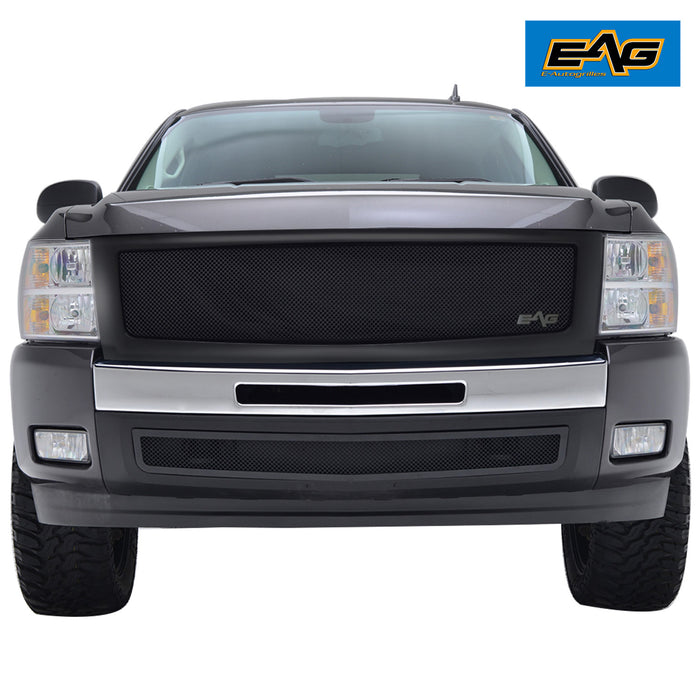 EAG Replacement Grille Black Stainless Steel Wire Mesh with ABS Shell Fit for 07-13 Silverado 1500 PN# 07CSMG00