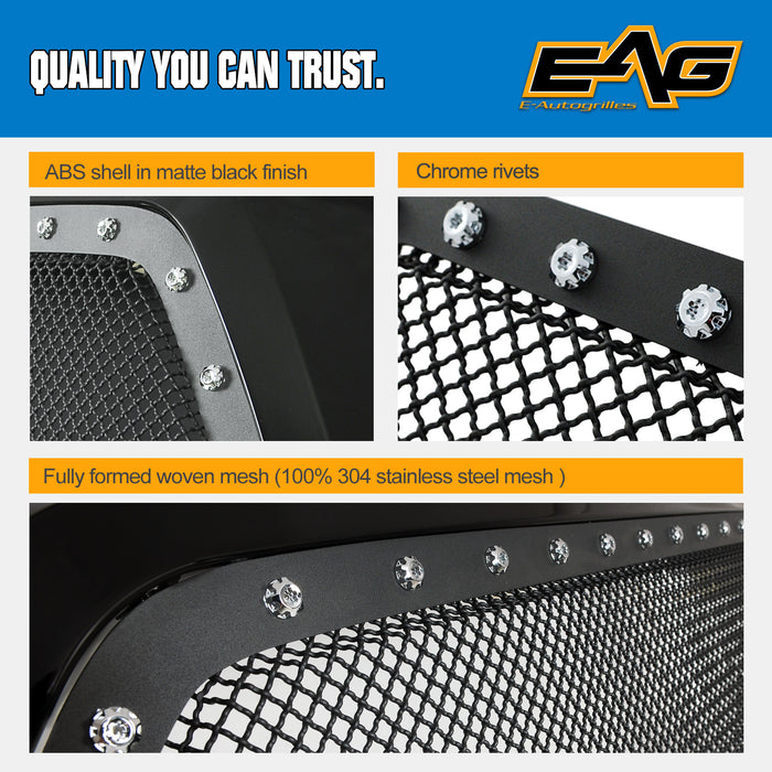 EAG Rivet Stainless Steel Wire Mesh Replacement Fit for 06-08 Ram 1500/07-09 Ram 2500/3500 Grille PN# 06DGBB00
