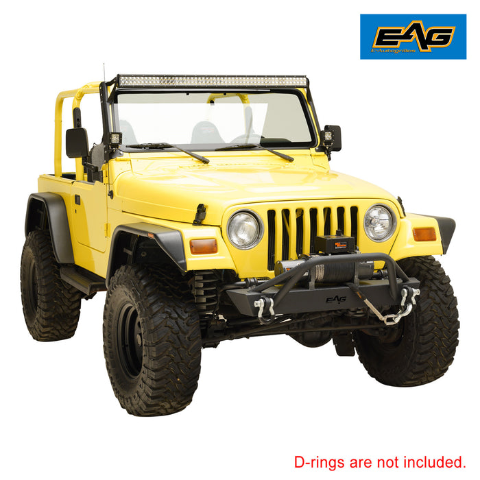 EAG Front Bumper and Rear Bumper Combo Black Textured Offroad Fit for 87-06 Wrangler TJ YJ PN# JTJBC000