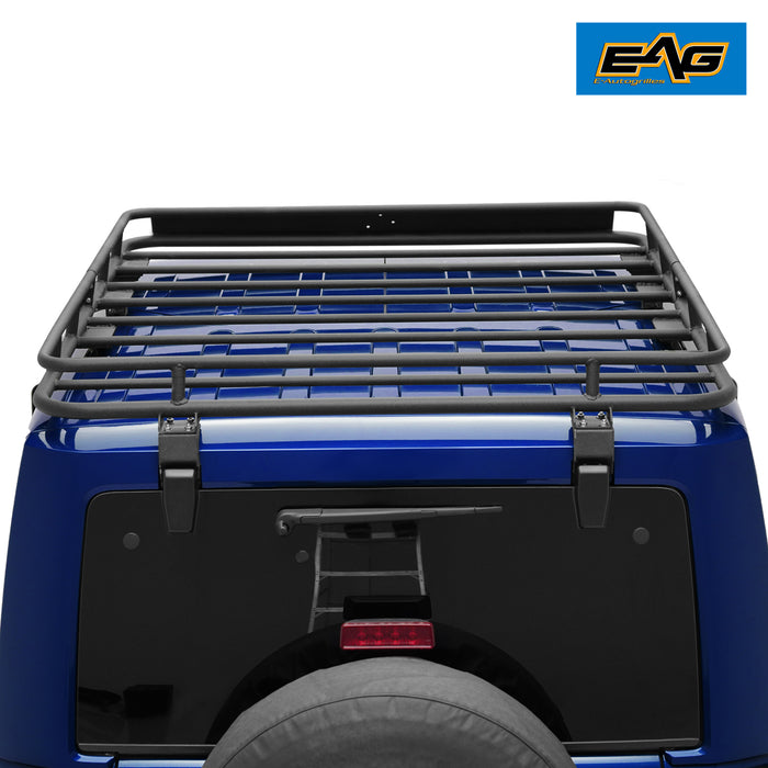 EAG 2 Door Roof Rack Cargo Basket with Wind Deflector Fits for 07-18 Wrangler JK PN# JJKML019