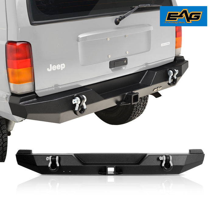 EAG Steel Rear Bumper with Hitch Receiver Fit for 1984-2001 Cherokee XJ PN# JXJRB000