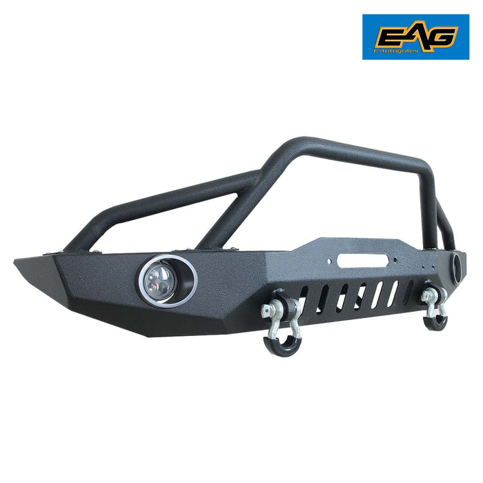 EAG Front Bumper with LED Lights and Winch Plate Fit 84-01 Cherokee XJ / 84-01 Comanche MJ. PN# JXJFB002
