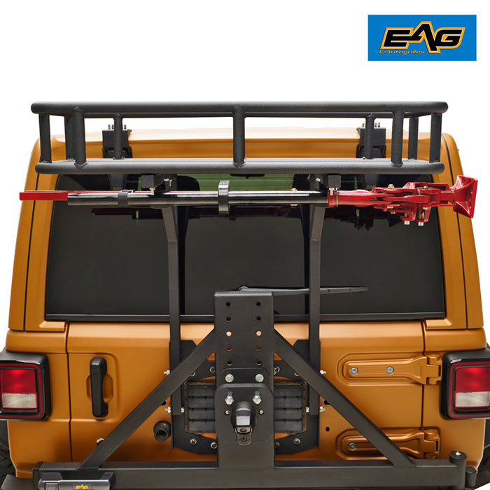 EAG Rear Cargo Carrier Basket on OE Tailgate with Jack Mount Compatible with 2018-2021 Wrangler JL PN# JJLML016