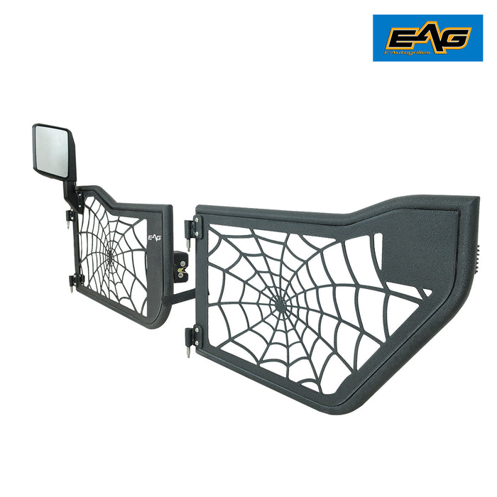 EAG Spyder Web Tubular Door with Side View Mirror Fit for 2018-2022 Wrangler JL 4 Door Only PN# JJLTD002