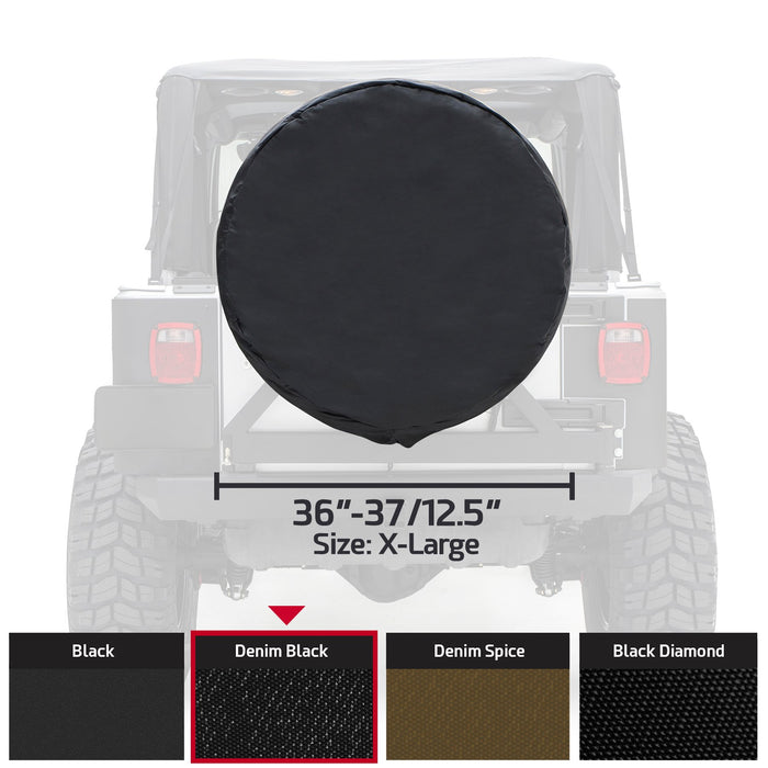 Smittybilt Spare Tire Cover - X-Large Tire (36"-37"X12.50) - Denim Black 773615
