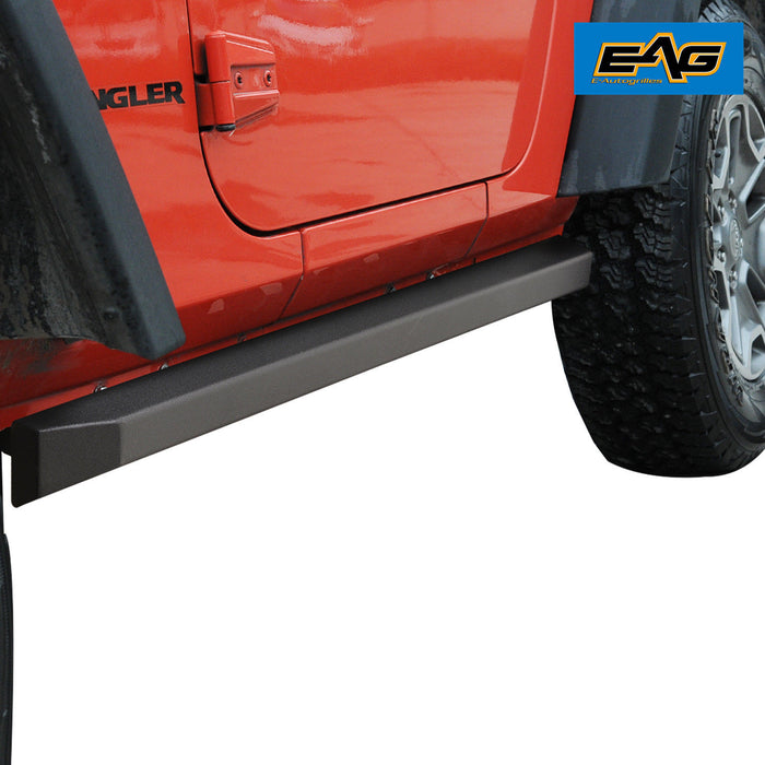 EAG Off-Road Heavy Duty Rock Sliders Fit for 07-18 Wrangler JK 2 Door - 1/5 inch Thickness Steel Sheet PN# JJKRG014