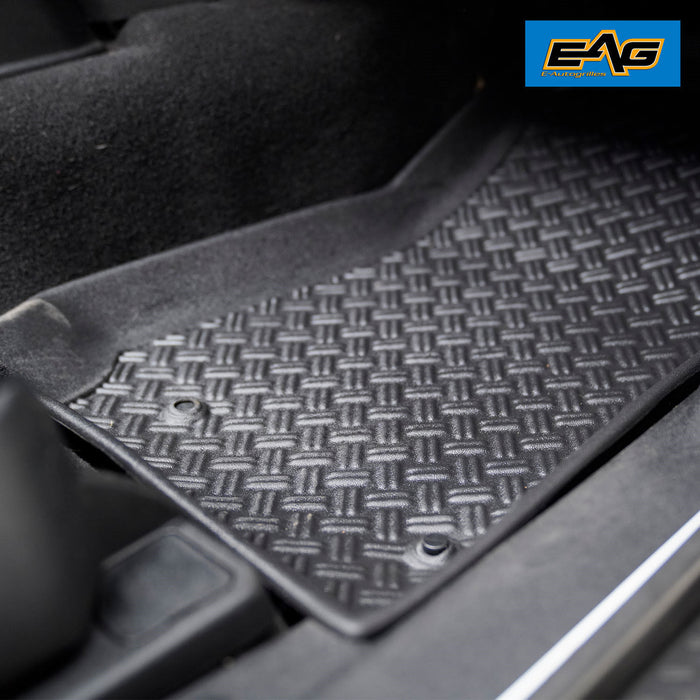 EAG Front & Rear Rubber Floor Mats Fits 14-18 Jeep Wrangler JK 2 Door PN# 15107B