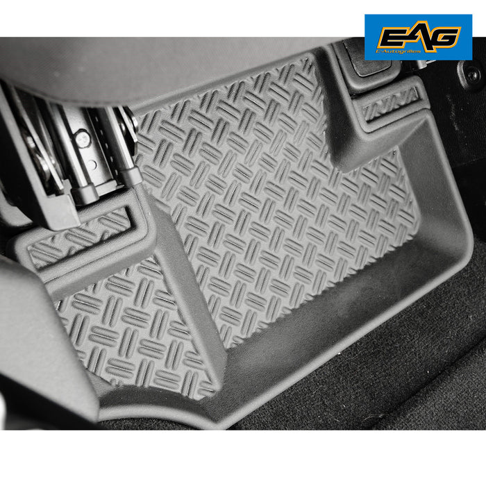 EAG Front & Rear Rubber Floor Mats Fits 14-18 Jeep Wrangler JK 2 Door PN# 15107B