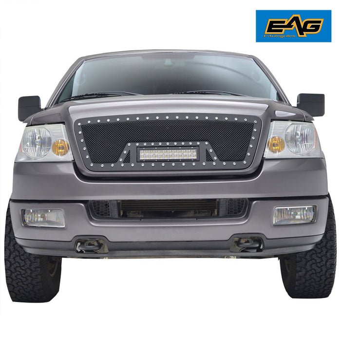 EAG Rivet Stainless Steel Wire Mesh Grille with LED Lights Fit for 04-08 PN# 04FFLC00