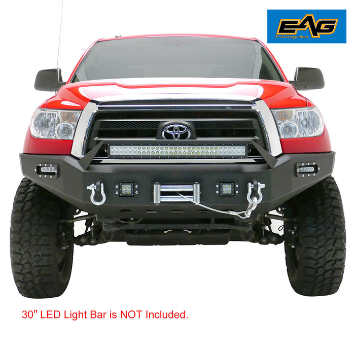 EAG Black Front Bumper with LED Lights Steel PN# 07TUBP00