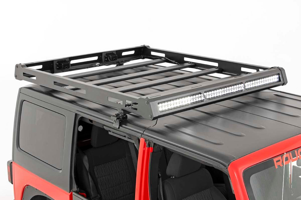 Jeep Roof Rack System w/Black-Series LED Lights 07-18 Wrangler JK Rough Country #10615