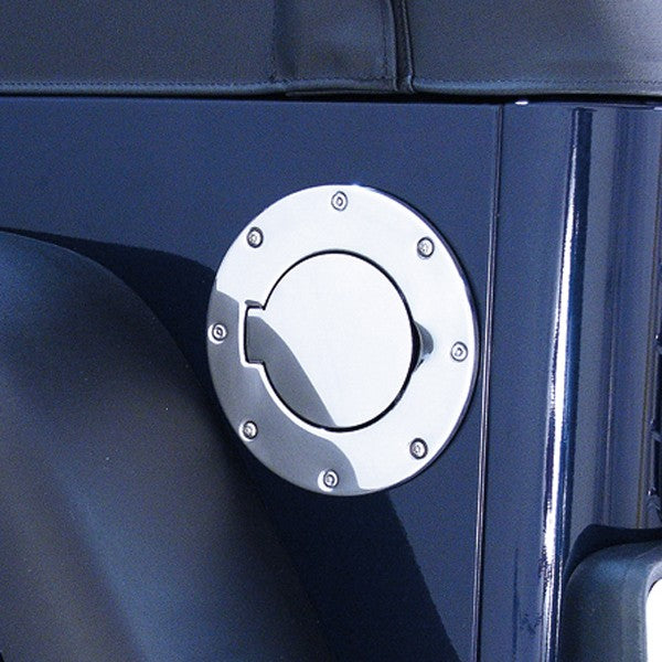 Rugged Ridge Gas Cap Door, Non-Locking, Stainless Steel; 97-06 Jeep Wrangler TJ 11134.01
