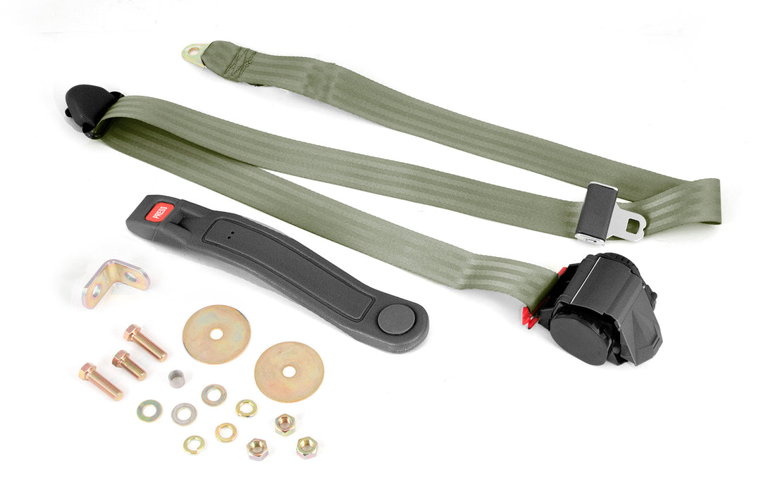 Omix Seat Belt, 3-Point, Retractable, Olive, Universal  13202.42