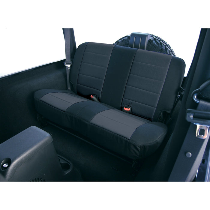 Rugged Ridge Seat Cover, Rear, Neoprene Black; 97-02 Jeep Wrangler TJ 13261.01