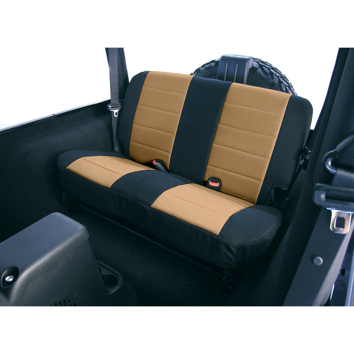 Rugged Ridge Seat Cover, Rear, Neoprene Tan; 97-02 Jeep Wrangler TJ 13261.04