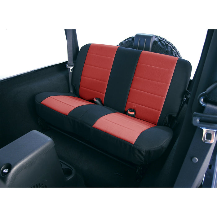 Rugged Ridge Seat Cover, Rear, Neoprene Red; 97-02 Jeep Wrangler TJ 13261.53