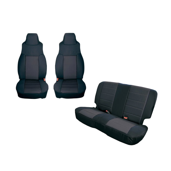 Rugged Ridge Seat Cover Kit, Black; 97-02 Jeep Wrangler TJ 13292.01