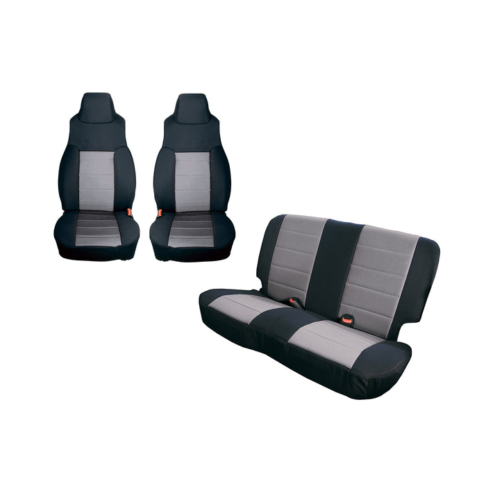 Rugged Ridge Seat Cover Kit, Black/Gray; 97-02 Jeep Wrangler TJ 13292.09