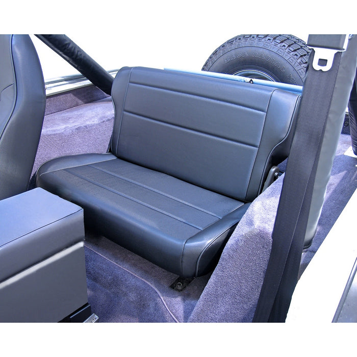 Rugged Ridge Seat, Rear, Fold/Tumble, Black; 76-95 Jeep CJ/Wrangler YJ 13462.01