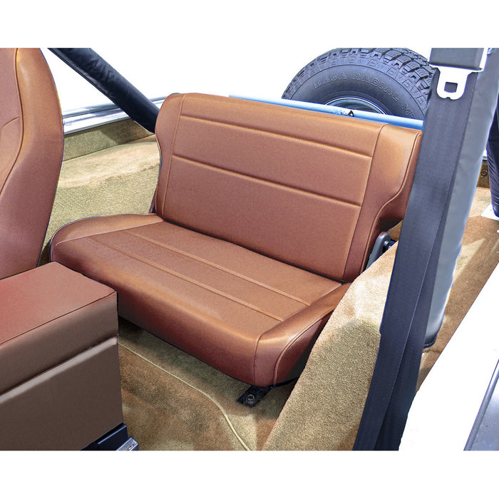 Rugged Ridge Seat, Rear, Fold/Tumble, Tan; 76-95 Jeep CJ/Wrangler YJ 13462.04