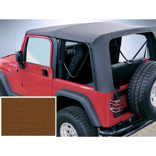 Rugged Ridge Soft Top, Dark Tan, Clear Windows; 97-02 Jeep Wrangler TJ 13705.33