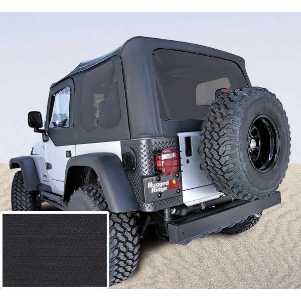 Rugged Ridge Soft Top, No Door Skins, Black, Tinted Windows; 03-06 Jeep Wrangler TJ 13710.35
