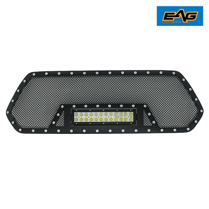 EAG Rivet Black Stainless Steel Wire Mesh Grille With LED Light Fit for 16-20 Toyota Tacoma PN# 16TALC00