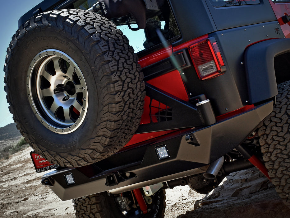 Poison Spyder Customs Rockbrawler II Rear Bumper With Integrated Single-Action Tire Carrier 17-62-020P1