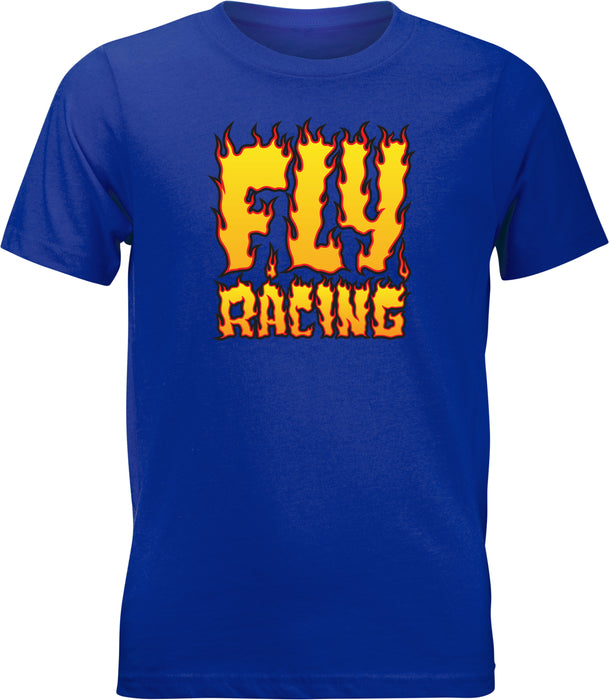 FLY RACING YOUTH FLY FIRE TEE ROYAL BLUE YL PN# 352-0654YL