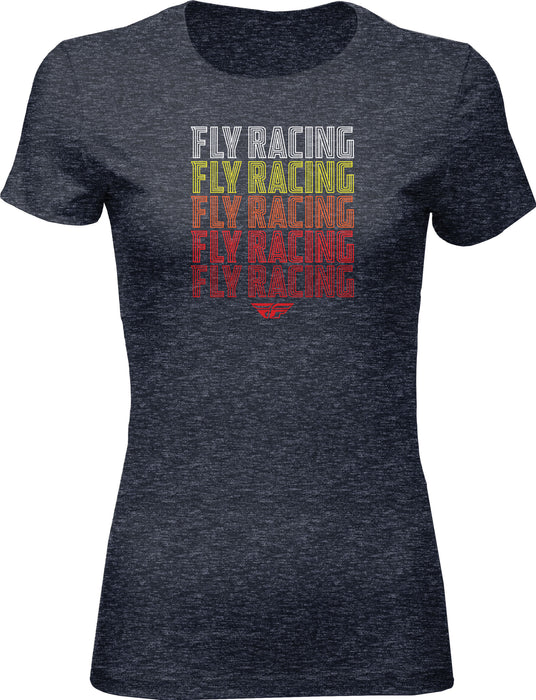 FLY RACING WOMEN'S FLY NOSTALGIA TEE NAVY HEATHER 2X PN# 356-04872X