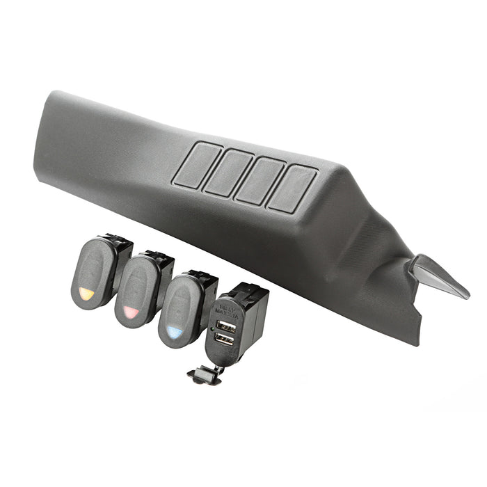 Outland Switch Pod Kit, A-Pillar, 3 Switch, USB; 11-18 Jeep Wrangler JK/JKU 391723598