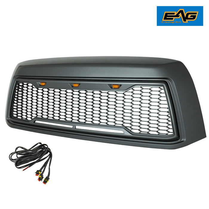 EAG Replacement Upper Grille Front Grill with Amber LED Lights Fit for 10-13 Tundra - Charcoal Gray PN# 10TUAG00