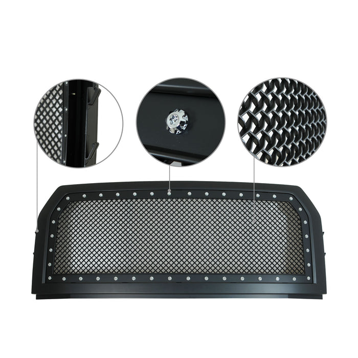 EAG F150 Replacement Upper Grille Matte Black Mesh Front Grill Fit 15-17 F-150 PN# ZI045B