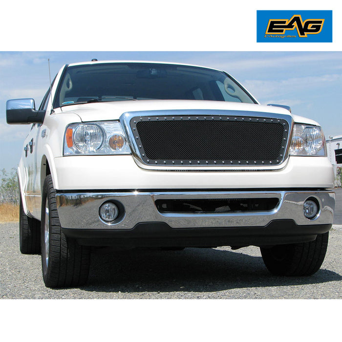 EAG Steel Mesh Rivet Replacement Grille ABS Shell Fit for 2004-2008 F-150 PN# 04FFCB00