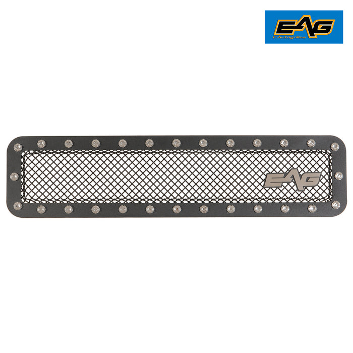 EAG Rivet Black Stainless Steel Wire Mesh Overlay Bumper Grille Fit for 05-07 Super Duty F250/F350/F450/F550 PN# 05FSOC01