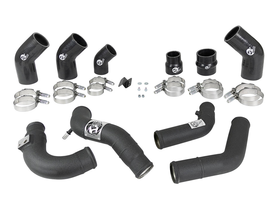 aFe BladeRunner 2-1/4 IN & 2-1/2 IN Aluminum Hot and Cold Charge Pipe Kit Black PN# 46-20354-B