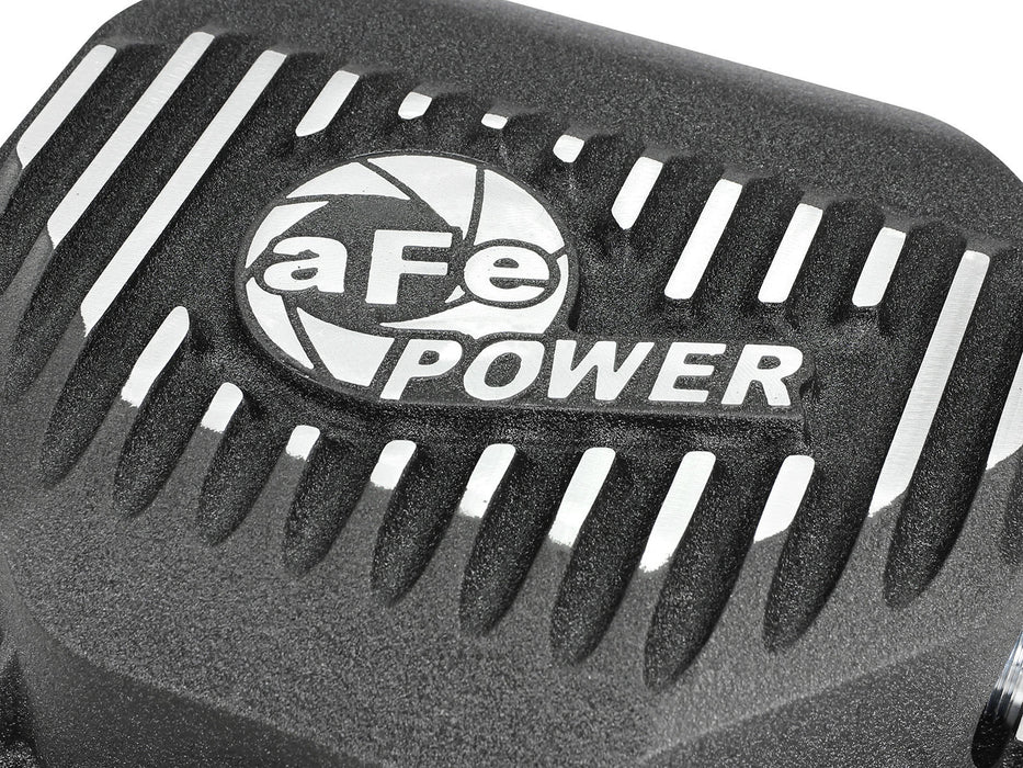 aFe Pro Series Rear Differential Cover Black w/ Machined Fins & Gear Oil PN# 46-70272-WL