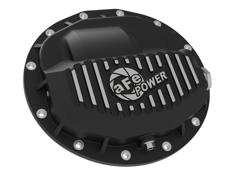 aFe Pro Series Front Differential Cover Black w/ Machined Fins & Gear Oil PN# 46-70402-WL