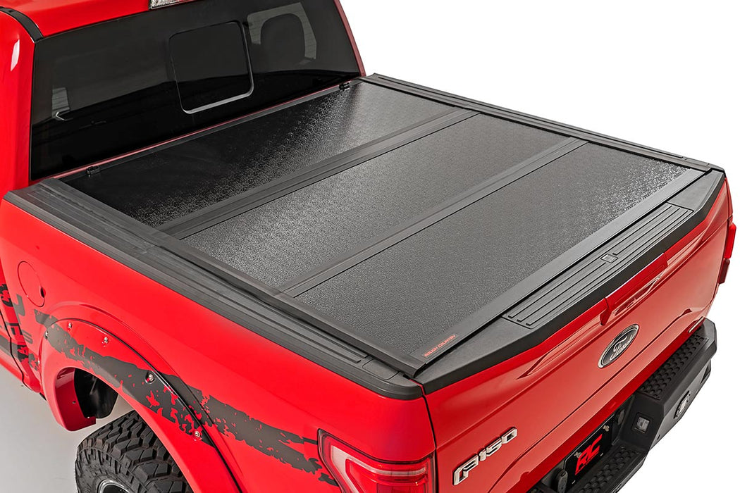 Ford Low Profile Hard Tri-Fold Tonneau Cover 15-20 F150 5.5 Foot Bed Rough Country #47220550