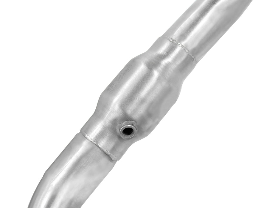 aFe Twisted Steel Y-Pipe 3 to 3-1/2 IN Aluminized w/ Cat PN# 48-03006