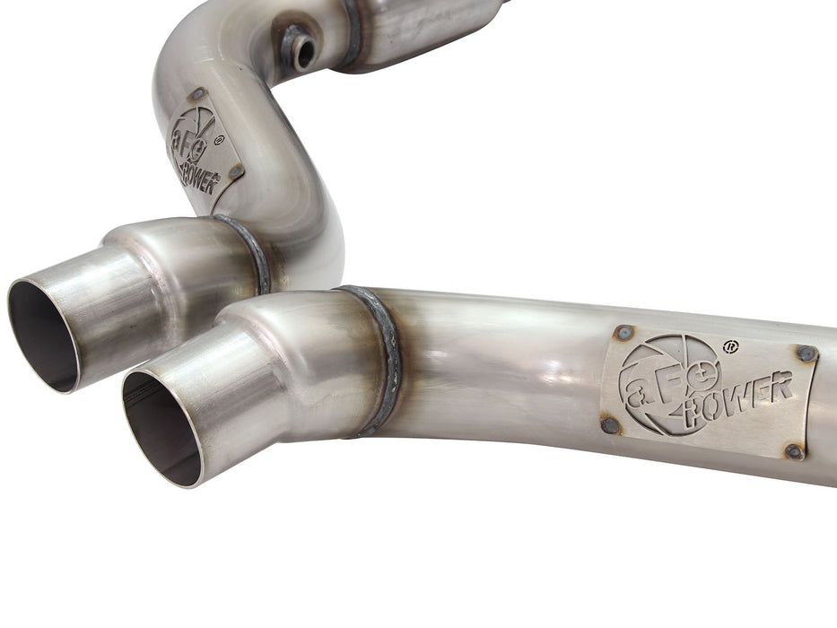 aFe Twisted Steel Long Tube Header & Mid Pipe 304 Stainless Steel w/ Cat PN# 48-32011-YC