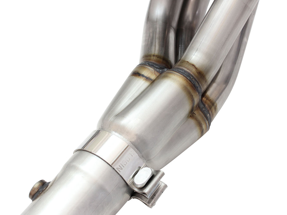 aFe Twisted Steel Long Tube Header & Mid Pipe 304 Stainless Steel PN# 48-32011-YN