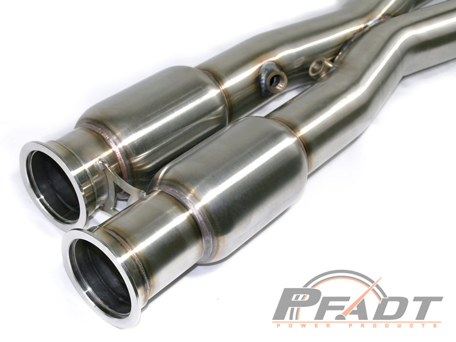 aFe PFADT Series Tri-Y Long Tube Header & X-Pipe 304 Stainless Steel w/ Cat PN# 48-34105-YC